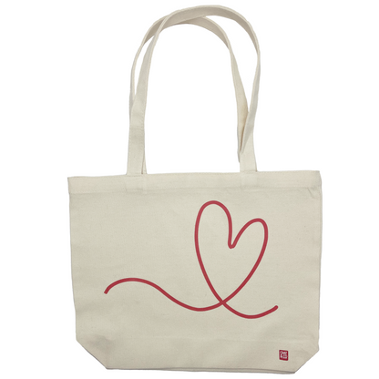 Canvas tas met hart bedrukking