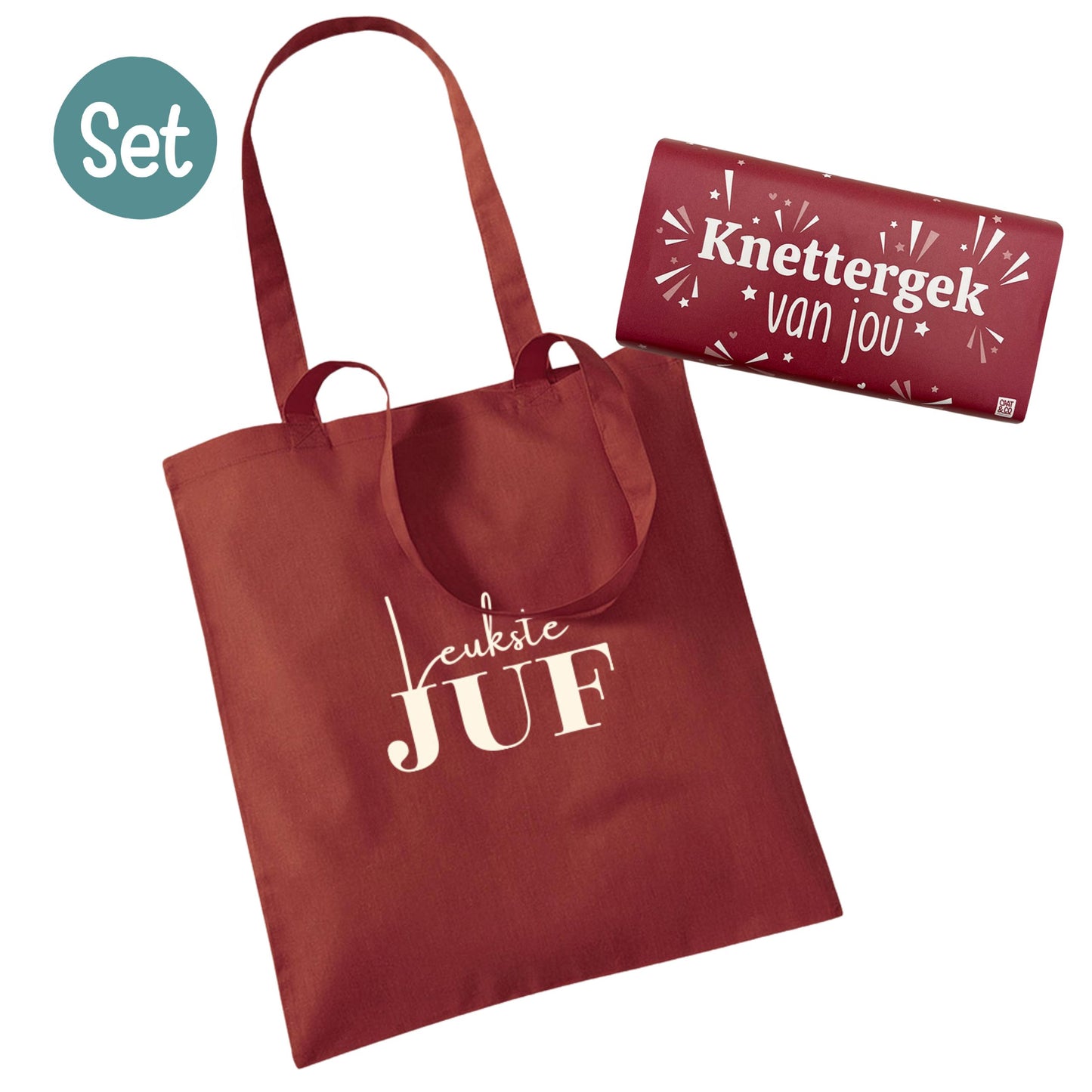 Set Tas & Chocoladereep Leukste Juf