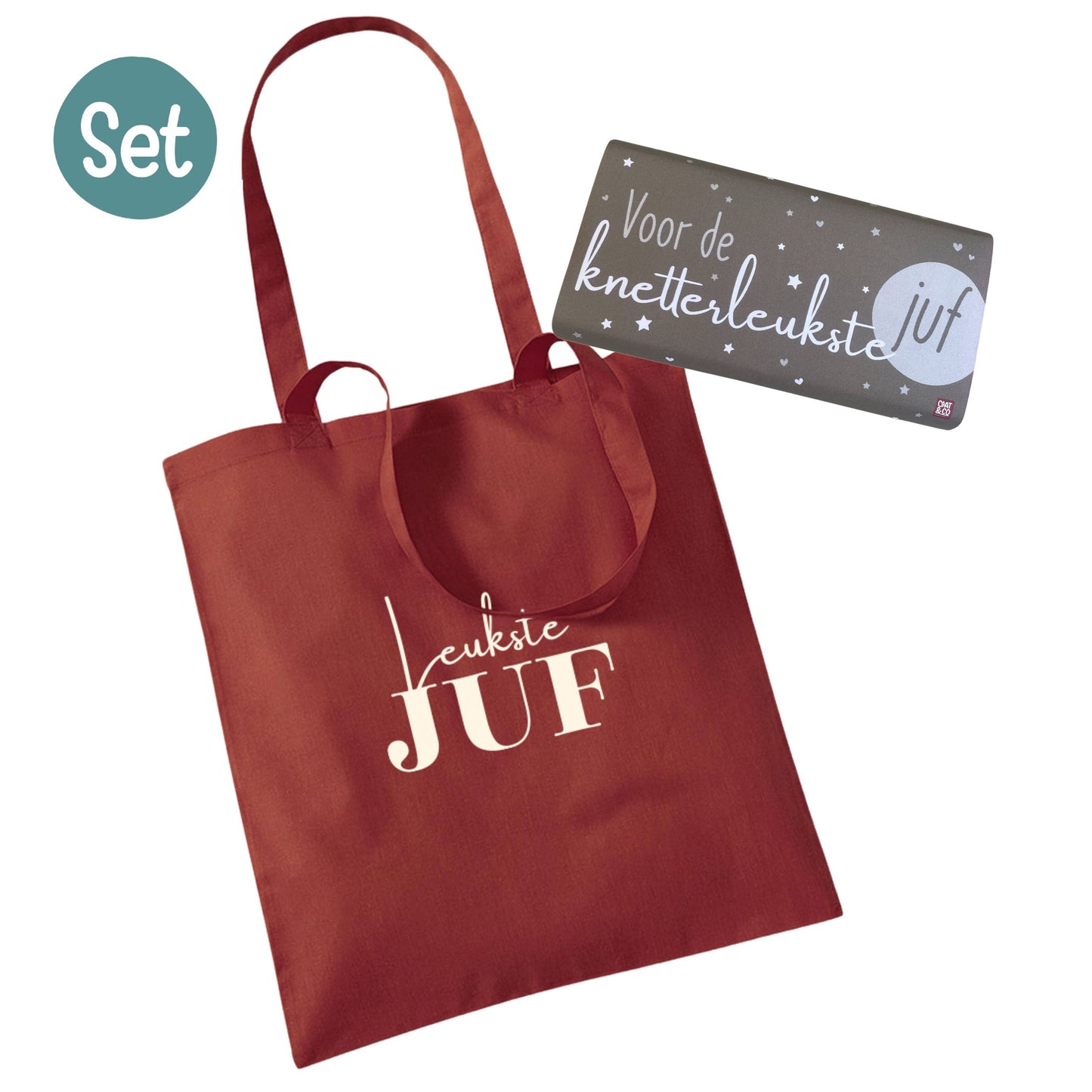 Set Tas & Chocoladereep Leukste Juf